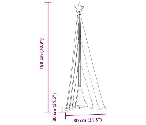 Árbol de Navidad LED 339 LEDs de colores 187 cm