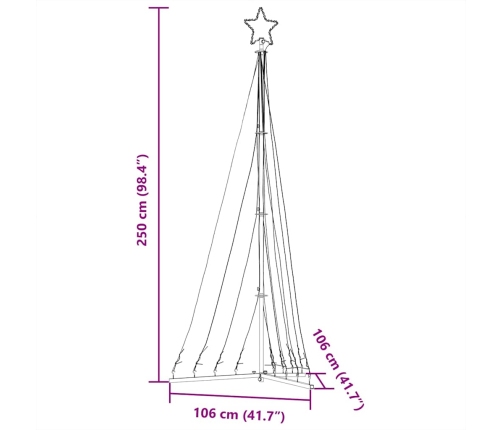 Árbol de Navidad LED 447 LEDs blanco cálido 249 cm