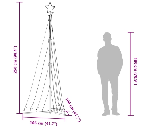 Árbol de Navidad LED 447 LEDs de colores 249 cm