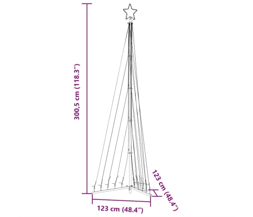 Árbol de Navidad LED 495 LEDs blanco cálido 300,5 cm