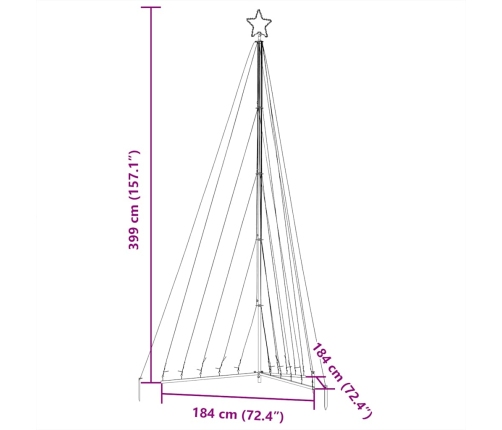 Árbol de Navidad LED 570 LEDs blanco cálido 399 cm