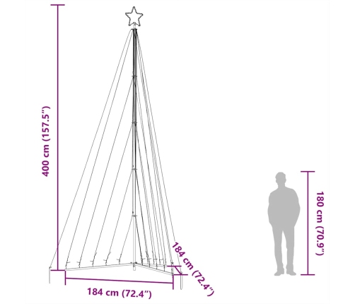 Árbol de Navidad LED 570 LEDs blanco frío 399 cm