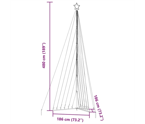 Árbol de Navidad LED 789 LEDs blanco cálido 476 cm