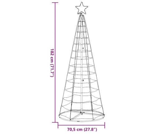 Árbol de Navidad LED 200 LEDs blanco cálido 182 cm