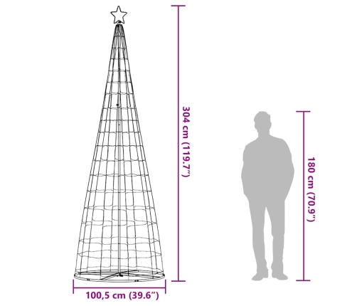 Árbol de Navidad LED 550 LEDs blanco cálido 304 cm