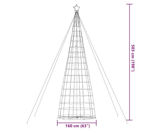 Árbol de Navidad LED 1534 LEDs blanco cálido 503 cm