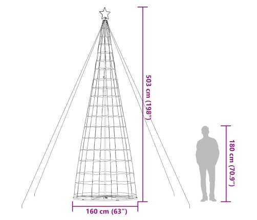 Árbol de Navidad LED 1534 LEDs blanco frío 503 cm