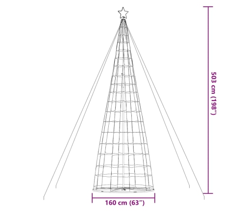 Árbol de Navidad LED 1534 LEDs de colores 503 cm