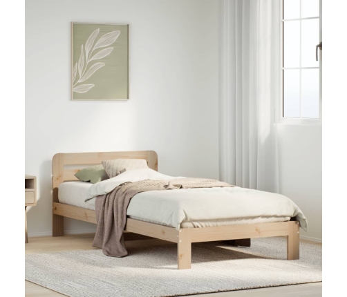 Estructura de cama sin colchón madera maciza de pino 90x200 cm