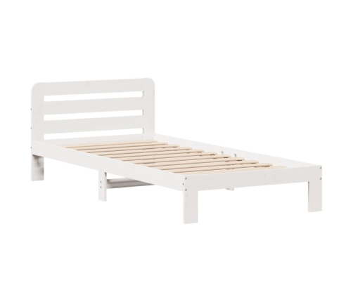 Estructura de cama sin colchón madera de pino blanca 90x200 cm