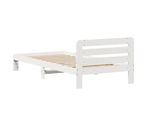 Estructura de cama sin colchón madera de pino blanca 90x200 cm