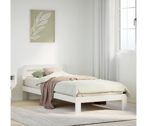 Estructura de cama sin colchón madera de pino blanca 90x200 cm