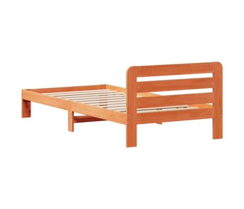 Estructura de cama sin colchón madera de pino marrón 90x200 cm