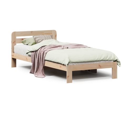 Estructura de cama sin colchón madera maciza de pino 100x200 cm