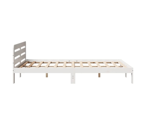 Estructura de cama sin colchón madera de pino blanca 140x200 cm