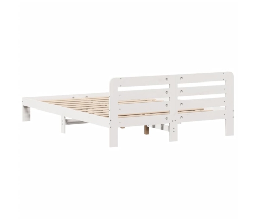 Estructura de cama sin colchón madera de pino blanca 140x200 cm