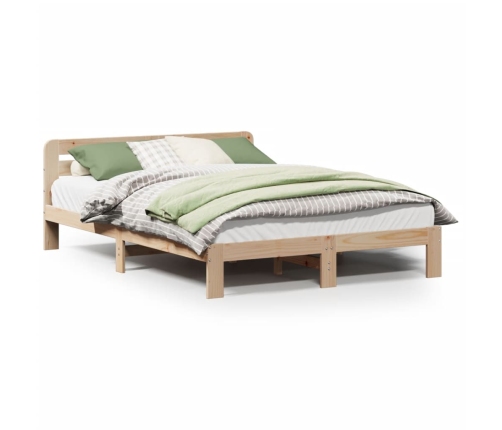 Estructura de cama sin colchón madera maciza de pino 160x200 cm