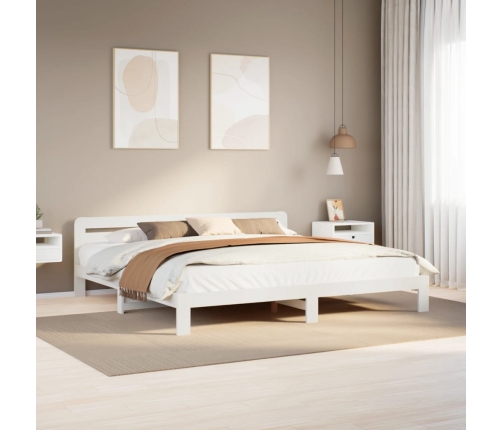 Cama sin colchón madera maciza de pino blanca 180x200 cm