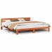 Cama sin colchón madera maciza de pino marrón cera 180x200 cm