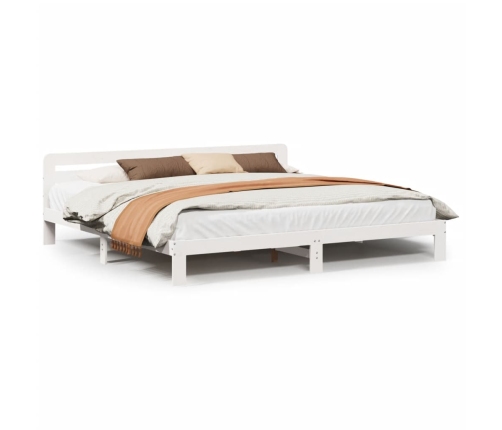Estructura de cama sin colchón madera maciza blanca 200x200 cm
