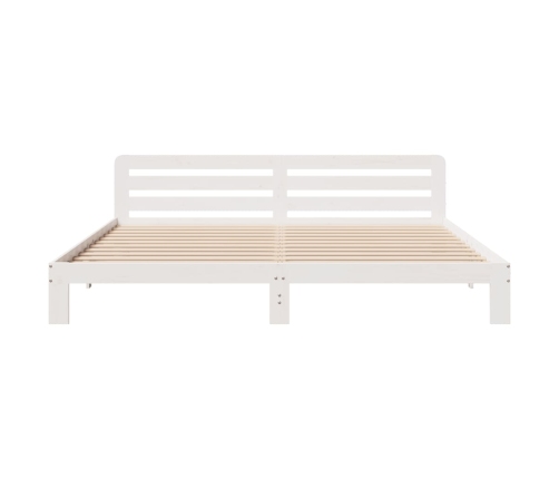 Estructura de cama sin colchón madera maciza blanca 200x200 cm