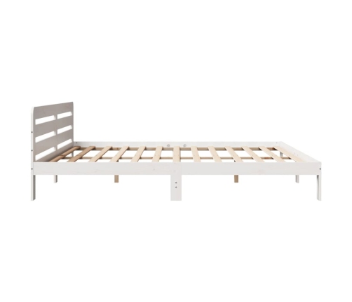 Estructura de cama sin colchón madera maciza blanca 200x200 cm