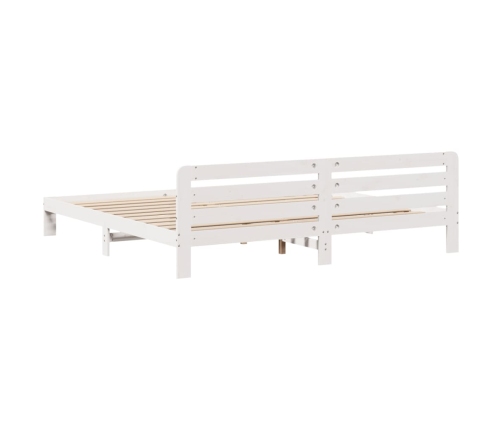Estructura de cama sin colchón madera maciza blanca 200x200 cm
