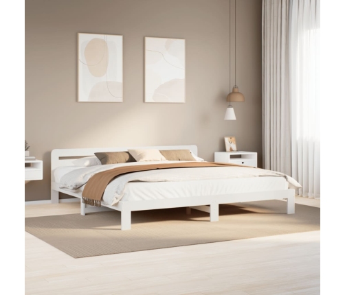 Estructura de cama sin colchón madera maciza blanca 200x200 cm