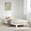 Estructura de cama sin colchón madera maciza blanca 75x190 cm