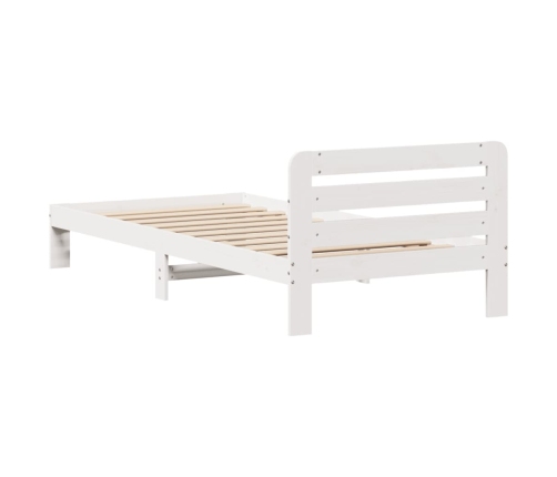 Estructura de cama sin colchón madera maciza blanca 90x190 cm