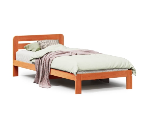 Estructura de cama sin colchón madera maciza marrón 90x190 cm