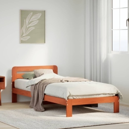 Estructura de cama sin colchón madera maciza marrón 90x190 cm