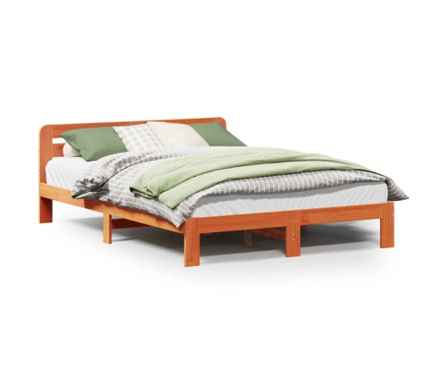 Estructura de cama sin colchón madera maciza marrón 120x190 cm