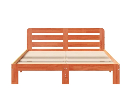 Estructura de cama sin colchón madera maciza marrón 120x190 cm