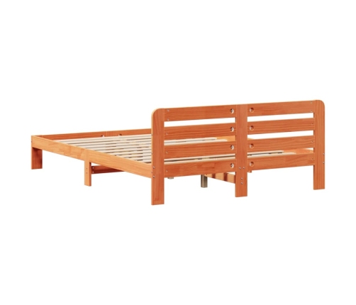 Estructura de cama sin colchón madera maciza marrón 120x190 cm