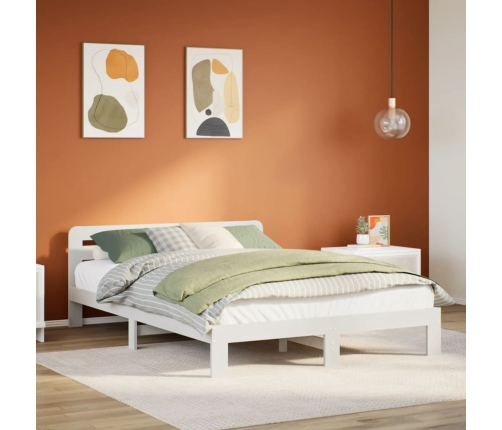 Estructura de cama sin colchón madera de pino blanco 135x190 cm