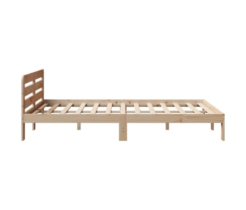 Estructura de cama sin colchón madera maciza de pino 140x190 cm