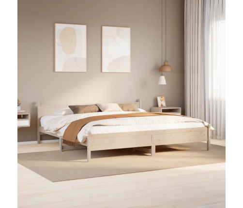 Estructura de cama sin colchón madera maciza de pino 180x200 cm