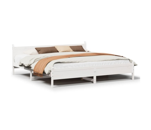 Cama sin colchón madera maciza de pino blanca 180x200 cm