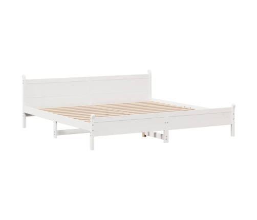 Cama sin colchón madera maciza de pino blanca 180x200 cm