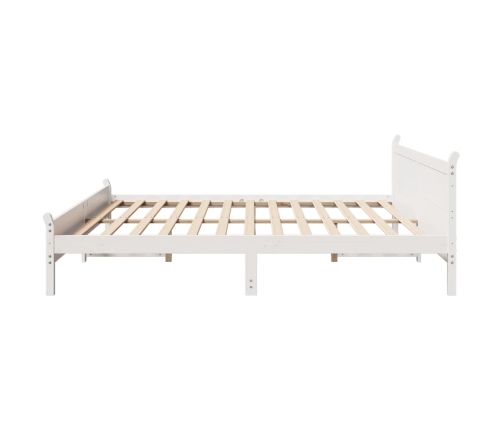 Cama sin colchón madera maciza de pino blanca 180x200 cm