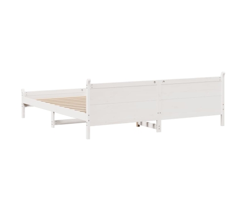 Cama sin colchón madera maciza de pino blanca 180x200 cm
