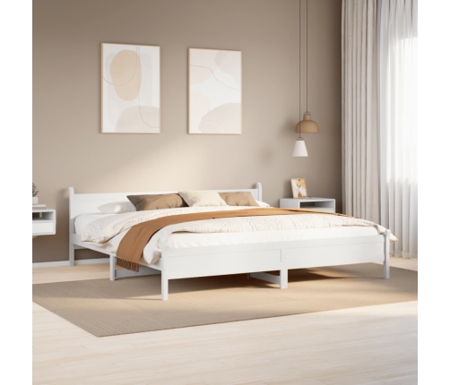 Cama sin colchón madera maciza de pino blanca 180x200 cm