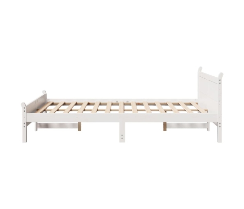 Estructura de cama sin colchón madera de pino blanca 150x200 cm