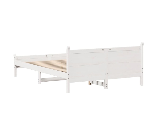 Estructura de cama sin colchón madera de pino blanca 140x200 cm