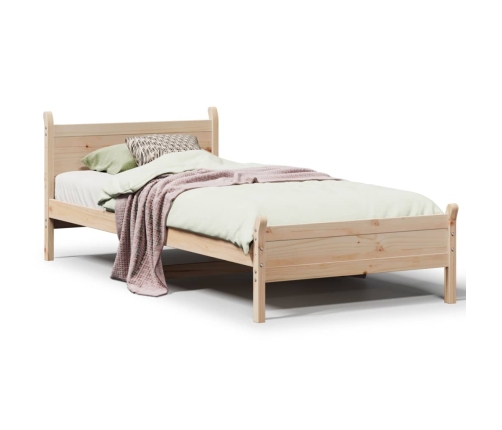 Estructura de cama sin colchón madera maciza de pino 100x200 cm