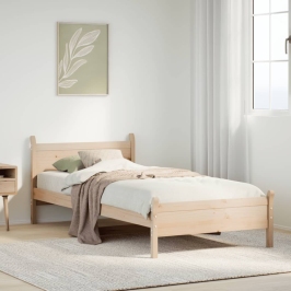 Estructura de cama sin colchón madera maciza de pino 100x200 cm