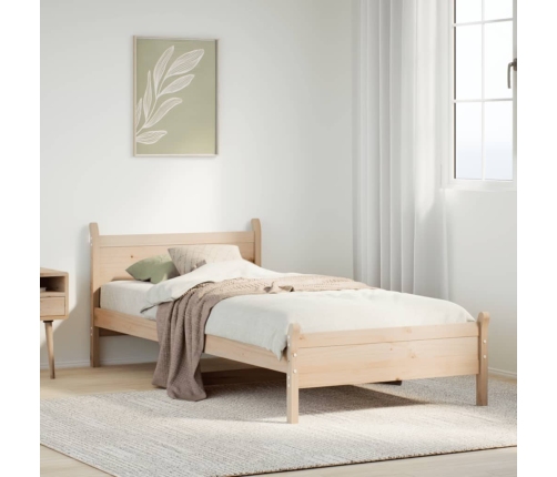 Estructura de cama sin colchón madera maciza de pino 100x200 cm