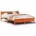 Cama sin colchón madera maciza de pino marrón cera 140x190 cm