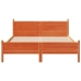 Cama sin colchón madera maciza de pino marrón cera 140x190 cm